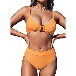 Cupshe orange swim suit set